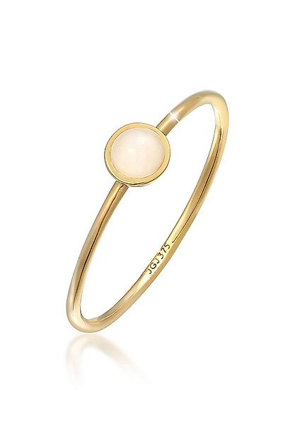 Elli Premium Fingerring Solitär Rosa Quarz Edelstein 375 Gelbgold günstig online kaufen