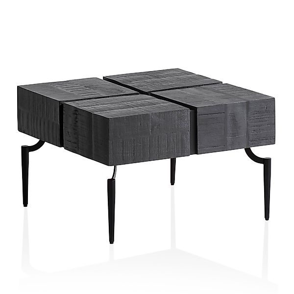 FINEBUY Couchtisch Couchtisch Sofatisch Massivholz 60 cm Cube Wohnzimmertis günstig online kaufen