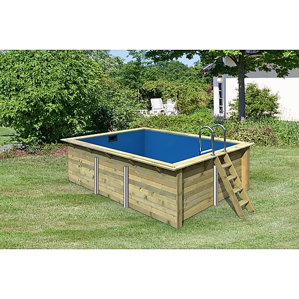 Karibu Rechteckpool "Holzpool Roma BxLxH: 353x400x124 cm" 44 mm kesseldruck günstig online kaufen