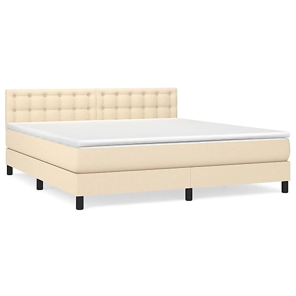 vidaXL Boxspringbett mit Matratze Creme 160x200 cm Stoff1394906 günstig online kaufen