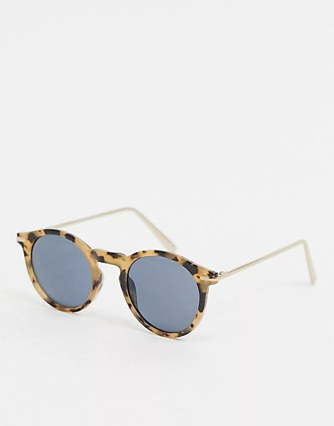 ASOS DESIGN – Sonnenbrille in marmorierter Schildpattoptik mit Metallbügeln günstig online kaufen