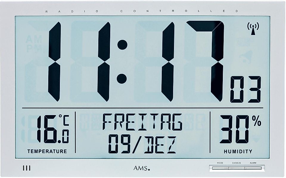 AMS Funkwanduhr F5888 (Quarzuhr,Wohnzimmer,Esszimmer,Küche,Arbeitszimmer,Bü günstig online kaufen