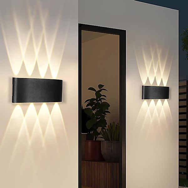 ZMH LED Wandleuchte Wandlampe Schwarz - günstig online kaufen