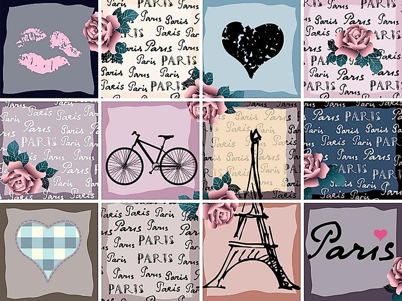 queence Fliesenaufkleber Paris (12 St), Stickerfliesen, selbstklebend, Stic günstig online kaufen