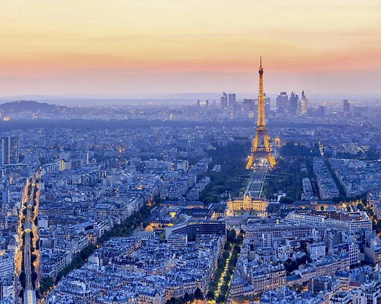 Fototapete "Paris leuchtet" 4,00x2,50 m / Strukturvlies Klassik günstig online kaufen