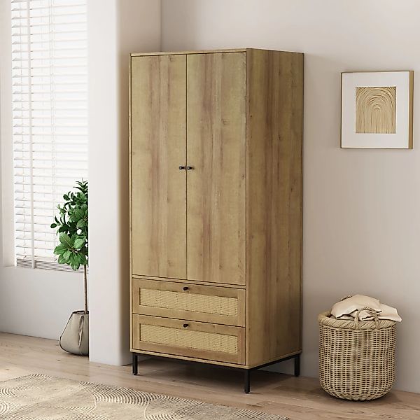 OTTO home Kleiderschrank "Motala Schlafzimmerschrank Garderobe Boho Eichen- günstig online kaufen