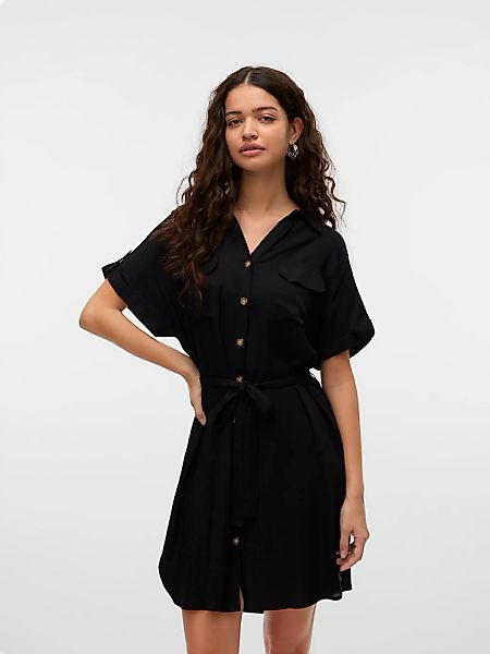 Vero Moda Hemdblusenkleid "VMBUMPY SS SHORT SHIRT DRESS WVN GA NOOS" Brustt günstig online kaufen