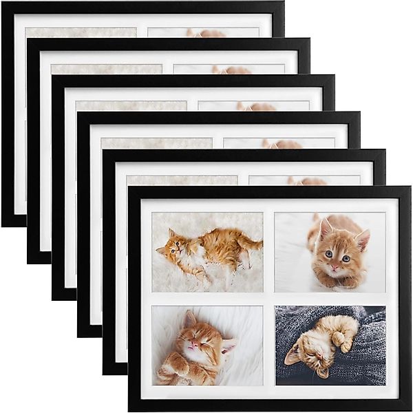 Bomoe Galeria Bilderrahmen 4 Bilder 10x15cm Schwarz 6tlg günstig online kaufen