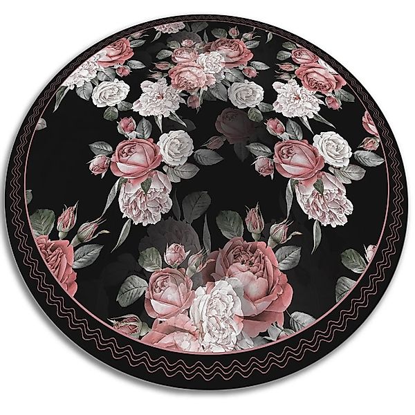Tulup Teppich Rosen Vloerkleed Op Vinyl 80x80 cm Rot Vinyl Tapijt Vinyl Tap günstig online kaufen