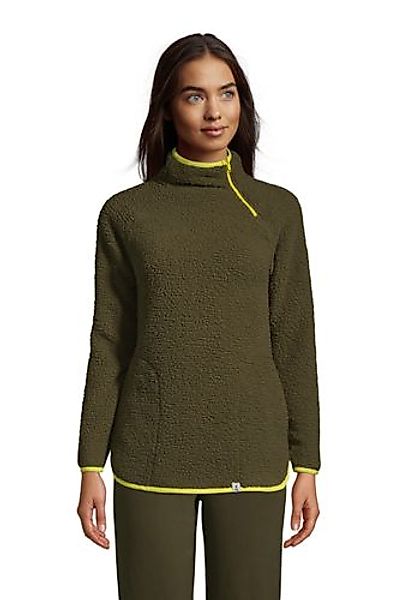 Teddyfleece-Pullover mit Reißverschluss, Damen, Größe: XS Normal, Grün, by günstig online kaufen