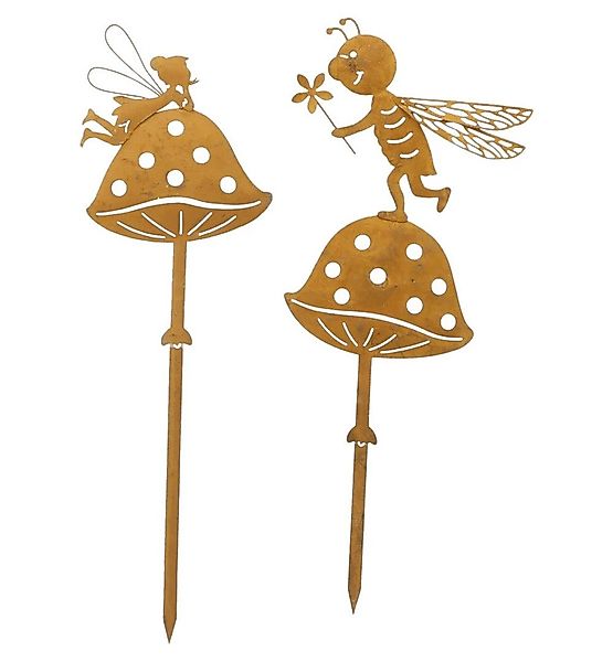 Home-trends24.de Gartenstecker Pilz Marienkäfer Fee Roststecker günstig online kaufen