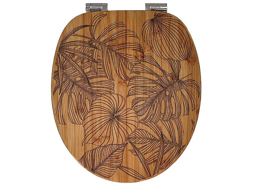 banjado WC-Sitz Bambus mit Gravur Monstera (umweltfreundliches Material, in günstig online kaufen