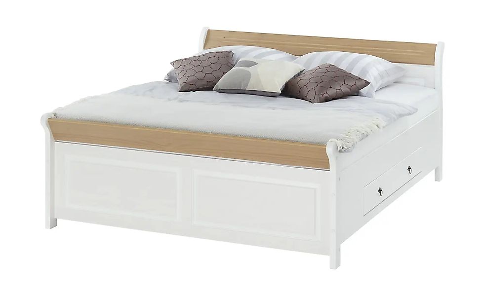 Bettgestell Massivholz  Fehmarn ¦ weiß ¦ Maße (cm): B: 186 H: 90 Betten > B günstig online kaufen