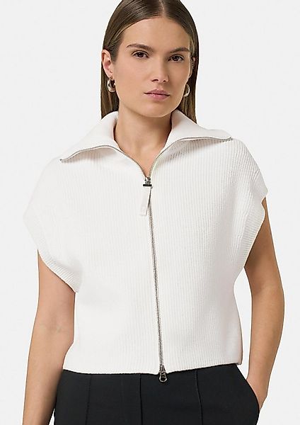 comma Cardigan Strickjacke Strickweste mit Troyer-Kragen und Zwei-Wege-Reiß günstig online kaufen