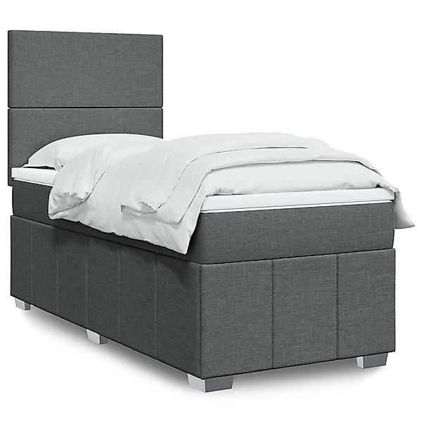 vidaXL Boxspringbett mit Matratze Dunkelgrau 80x200 cm Stoff 3293789 günstig online kaufen