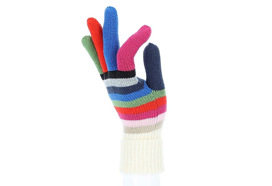 halsüberkopf Accessoires Strickhandschuhe Ringel mit farblich unterschiedli günstig online kaufen