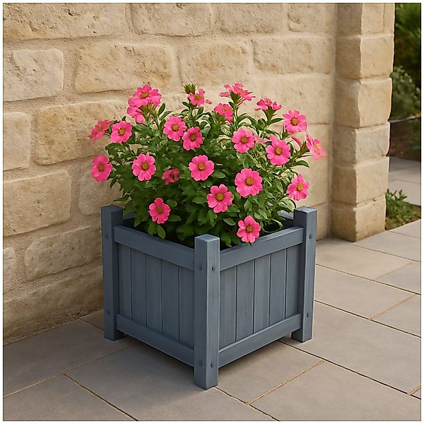 HTI-Living Blumenkasten Holz-Pflanzkasten in Graublau für günstig online kaufen