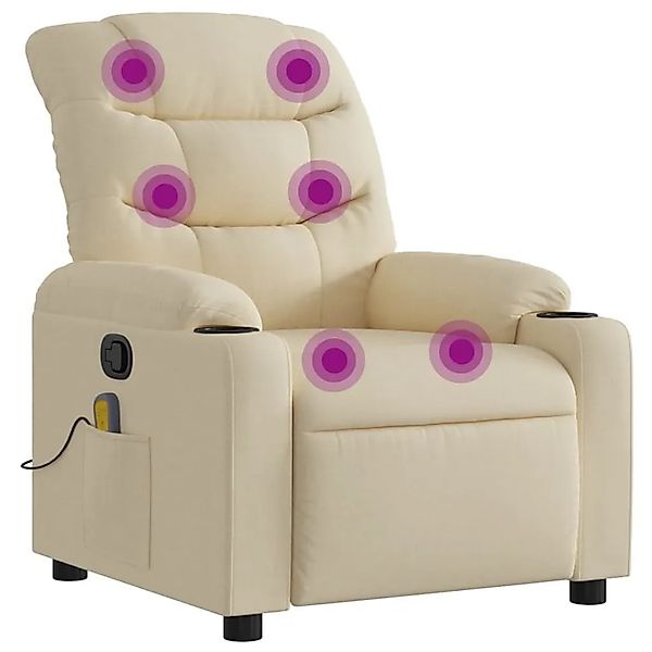 vidaXL Massage-Relaxsessel Cremefarbener Stoff 3206919 günstig online kaufen