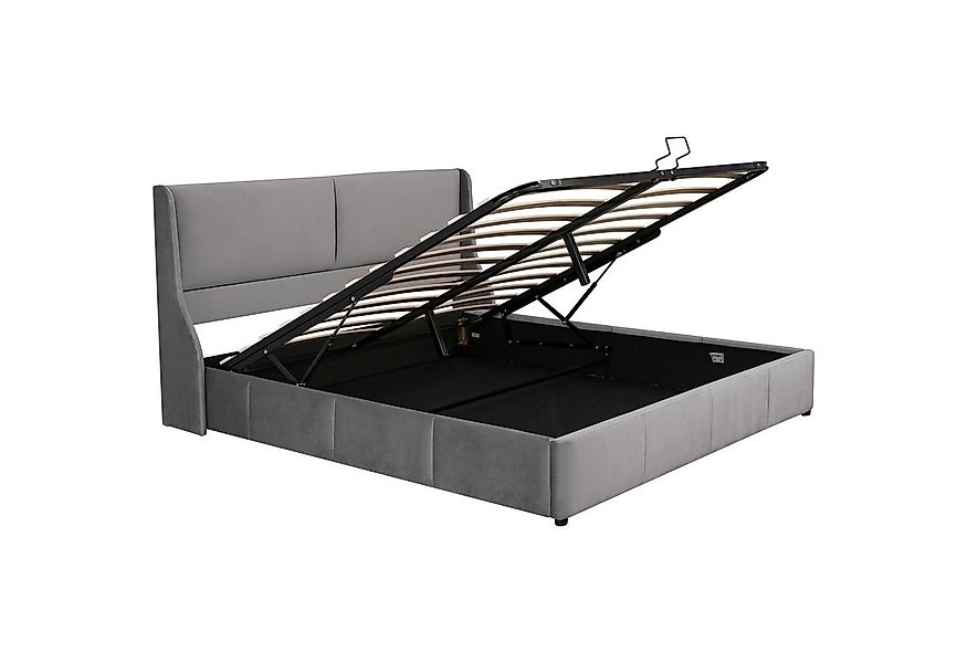 SOFTWEARY Polsterbett (Doppelbett mit Lattenrost und Bettkasten, 180x200 cm günstig online kaufen