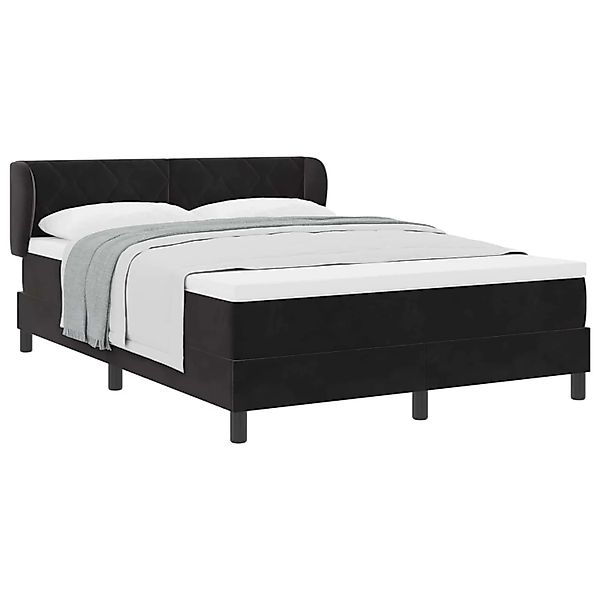 vidaXL Boxspringbett mit Matratze Schwarz 140 x 190 cm Samt 3340438 günstig online kaufen