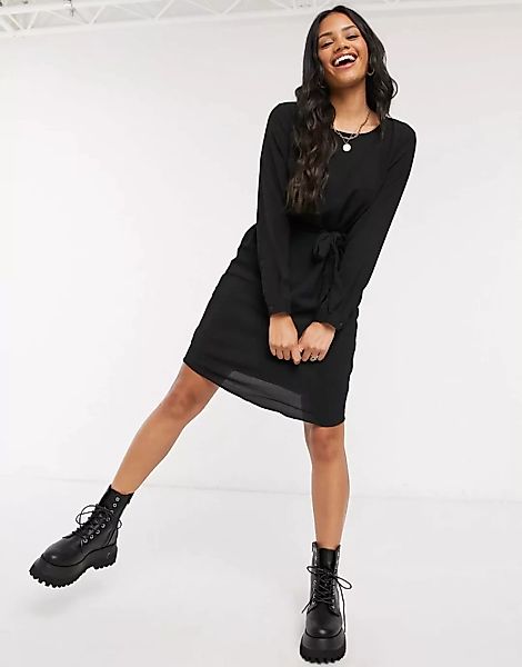 JDY – Minikleid mit gebundener Taille in Schwarz günstig online kaufen