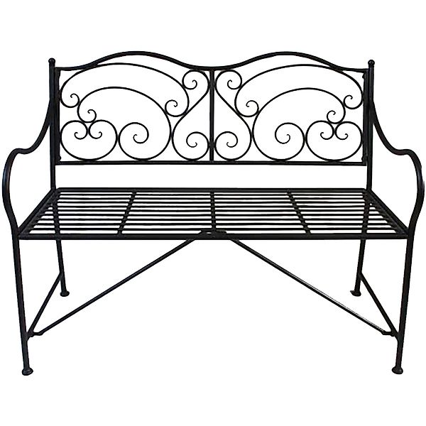 Garden Pleasure Gartenbank Vesuv 111 cm x 93 cm x 54 cm Mattschwarz günstig online kaufen