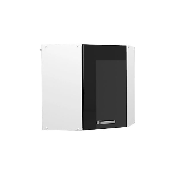 Vicco Eckhängeschrank R-Line Küchen-Eckschrank Schwarz Hochglanz/Weiß 57 cm günstig online kaufen