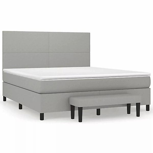vidaXL Boxspringbett mit Matratze Hellgrau 160x200 cm Stoff1398246 günstig online kaufen