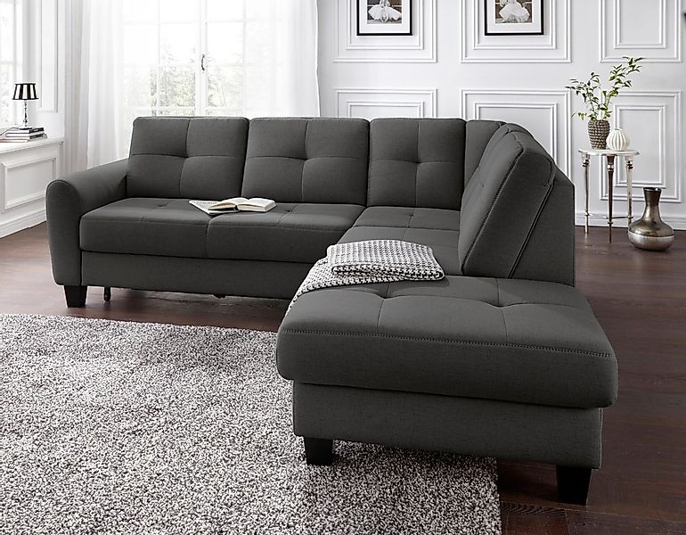 sit&more Ecksofa "Varese L-Form" mit Federkern, wahlweise mit Bettfunktion günstig online kaufen