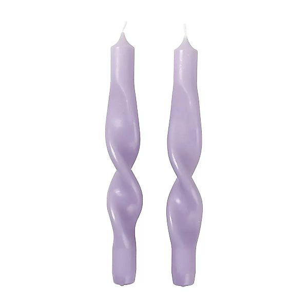 Twist twisted candles gedrehte Kerze 23cm 2er Pack Orchid light purple günstig online kaufen