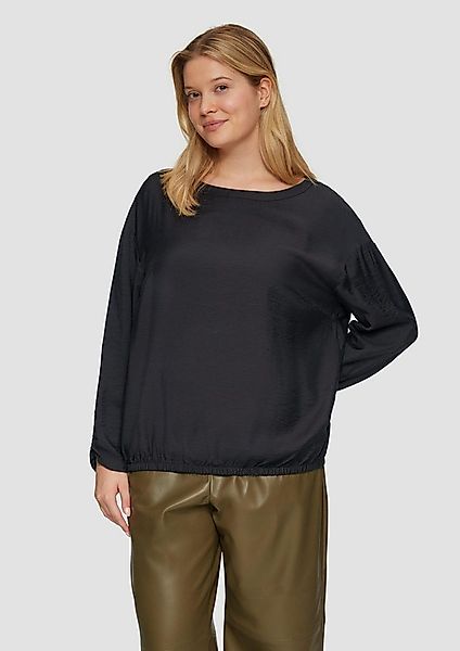 s.Oliver Langarmbluse Bluse Viskose-Bluse mit elastischem Saum günstig online kaufen