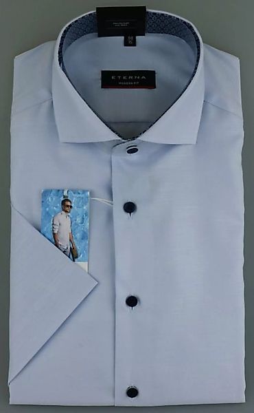 Eterna Klassische Bluse ETERNA MODERN FIT Kurzarm Hemd Cool Fit hellblau 33 günstig online kaufen