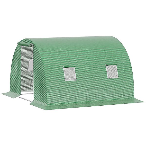 Outsunny Foliengewächshaus begehbares Polytunnel mit 4 Fenster, BxTxH: 300 günstig online kaufen
