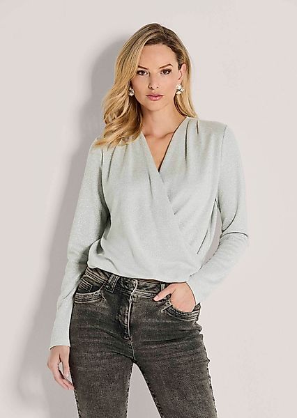 MADELEINE Langarmshirt Glamouröses Oberteil mit Wickel-Design günstig online kaufen
