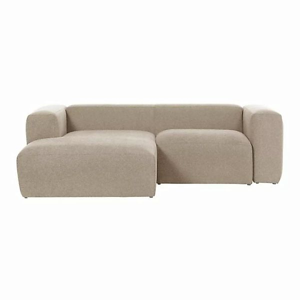 Natur24 Sofa Sofa Blok 2-Sitzer mit Longchair links beige 240cm Couch günstig online kaufen
