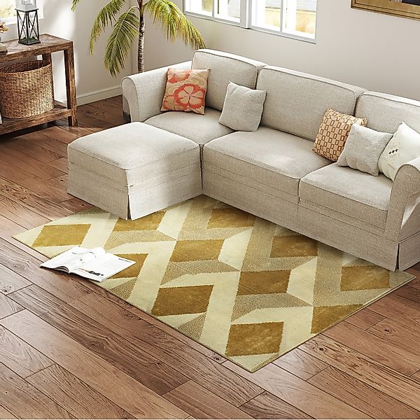HOMCOM Teppich Wohnzimmer 170 x 120 cm Kurzflor Teppich, maschinenwaschbar, günstig online kaufen