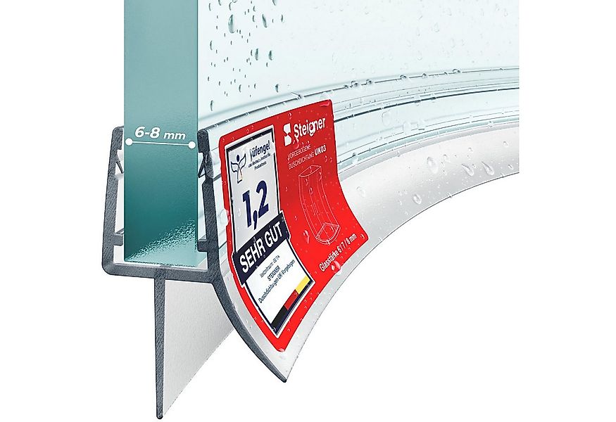 STEIGNER Duschdichtung 30cm, Glasstärke 6/7/ 8 mm,Ersatzdichtung für Runddu günstig online kaufen