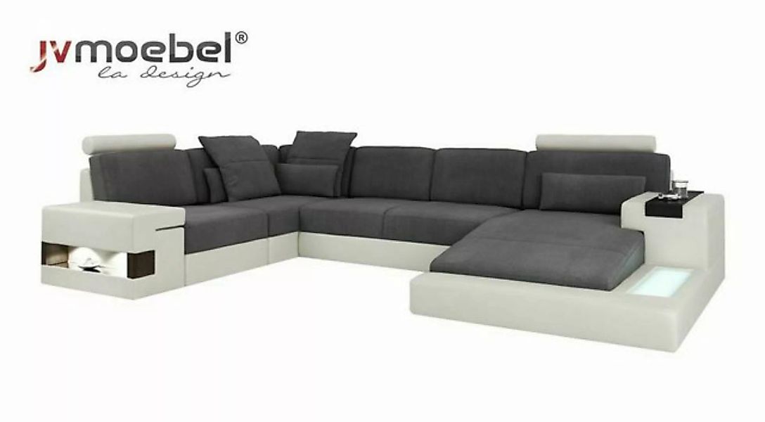 JVmoebel Ecksofa Ecke Ecksofa U-Form Wohnlandschaft Sofa Couch Polster Stof günstig online kaufen
