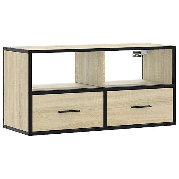 vidaXL TV-Schrank Sonoma-Eiche 80x31x39,5 cm Holzwerkstoff und Metall 84892 günstig online kaufen