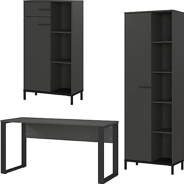 GERMANIA Büromöbel-Set »GW-Rovigo«, (3 tlg.), Schreibtisch mit Knieblende, günstig online kaufen