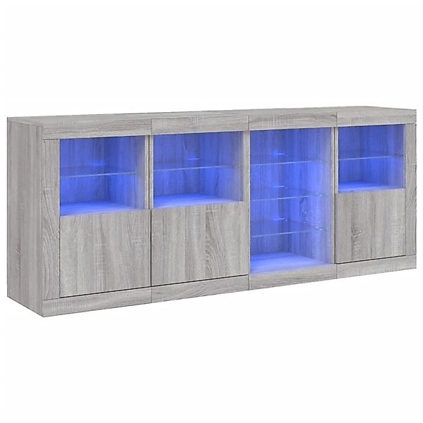 vidaXL Sideboard mit LED-Leuchten Grau Sonoma 164x37x67 cm 3209056 günstig online kaufen