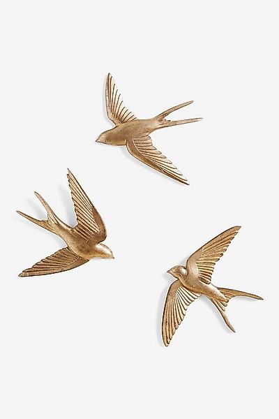 Next Wanddekoobjekt Schwalben-Wandplaketten, 3er-Set, goldfarben günstig online kaufen