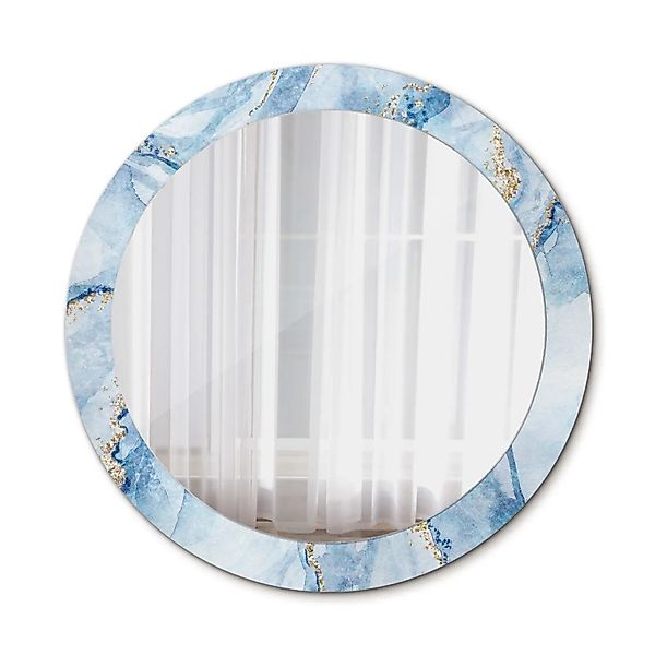 Tulup Spiegel mit Motivdruck Blauer Marmor Runder Spiegel 80x80 cm Aufdruck günstig online kaufen