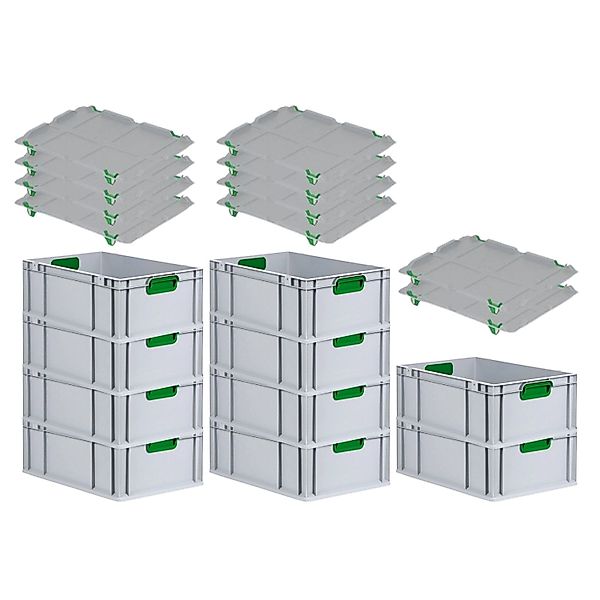 PROREGAL Spar Set 10x Eurobox Nextgen Color Mit Auflagedeckel & Schiebeschn günstig online kaufen