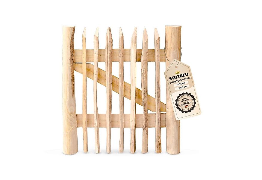 STILTREU Gartentor Staketenzaun-Tor aus Edelkastanie (Breite 75 cm x Höhe 8 günstig online kaufen
