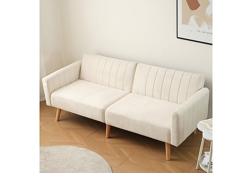 Merax Schlafsofa, Funktionsbett mit verstellbarer Rückenlehne und Holzbeine günstig online kaufen