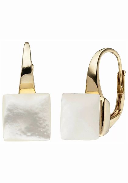 JOBO Paar Ohrhänger, 925 Silber vergoldet mit Perlmutt-Einlagen günstig online kaufen