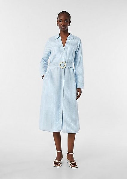 Comma Maxikleid Midikleid aus Leinen mit Gürtel günstig online kaufen