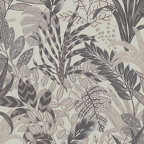 PROFHOME 378604-GU Blumen Tapete Floral Matt Grau Weiß 0,53 m x 10,05 m 5,3 günstig online kaufen
