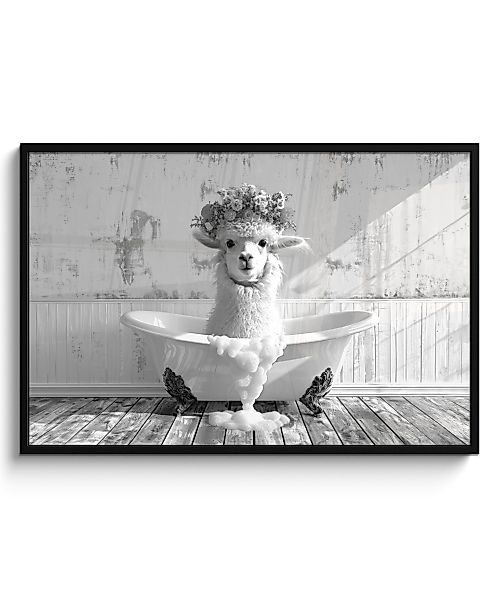 MuchoWow Poster Alpaka - Blumen - günstig online kaufen